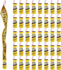 40 Pack Sticky Fly Trap Indoor Flies Strips Indoor Outdoor Hanging Paper Roll...