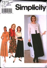 7375 Vintage Simplicity Pattern Misses Dress Vest Jacket Dress OOP Sew UNCUT
