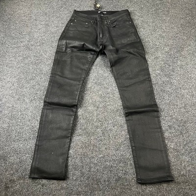 JOHN VARVATOS J703 Coated Skinny Jeans Men's Size 30x33 Black