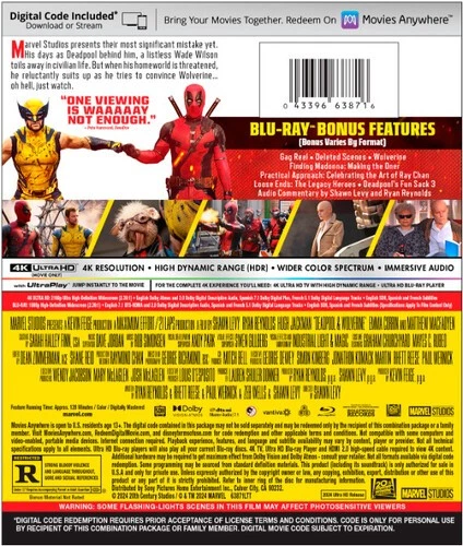 Deadpool & Wolverine [New 4K UHD Blu-ray] With Blu-Ray, 4K Mastering, Digital - Image 2 of 3