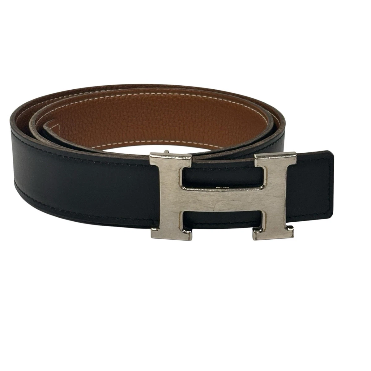 Hermès Black Leather H Belt Silver Buckle Made in France 42 NIB HERMÈS Leather Black Belts for Men for sale | eBay main image 2