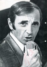 FRENCH SINGER Charles Aznavour autograph, signed magazine picture