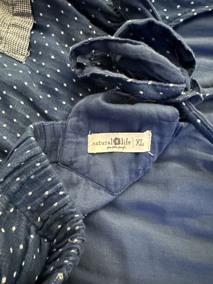 Natural Life ✨ Mono Dakota Corbata, Gasa, Azul Marino, Lunares, XL Foto 3 de 3