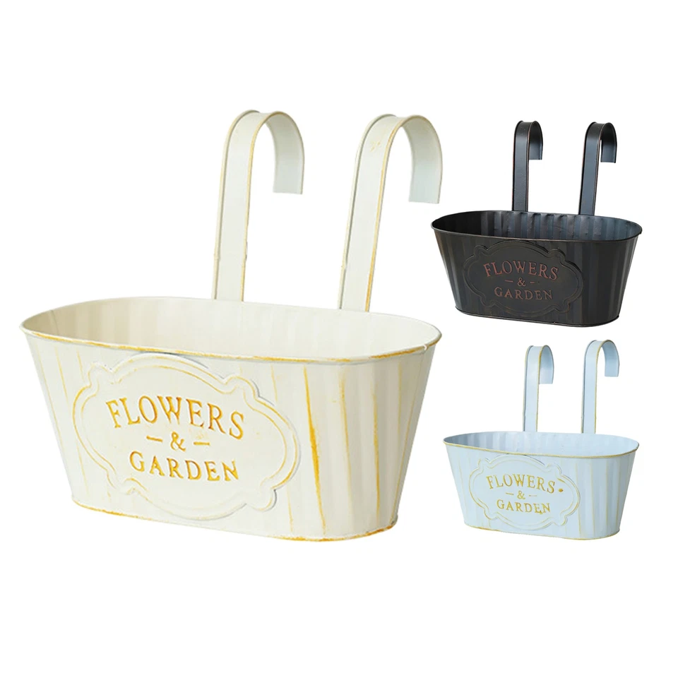 Подвесной горшок для рассады перил металлический железный оконный ящик для рассады садовый горшок - Изображение 3 из 4