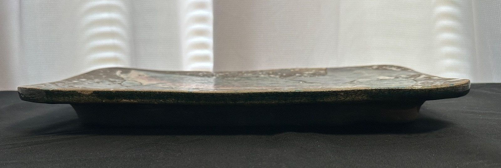 VINTAGE 1998 Signed Hudin Pottery Studio Raku 2 Rainbow Trout Fish Wall Plaque