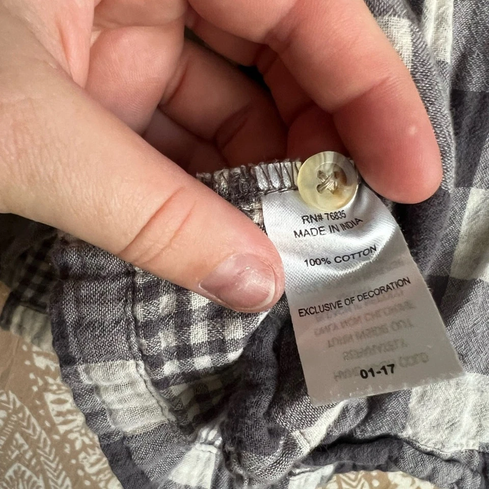 Mimi & Maggie 100% Cotton Long Sleeve Grey & Cream Gingham Long Sleeve Dress 4T - Image 4 of 4