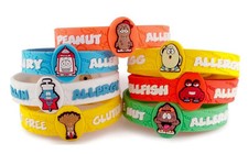 AllerMates Allergy Wristbands Alert Medical ID Silicone Bracelet Emergency Jewel