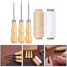 Practical Leather Sewing Tools with Awl and Waxed Thread for DIY enthusiasts