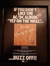 AC/DC Fly On The Wall Rare Original Promo Poster Ad Framed! #2