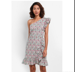 j crew one shoulder ruffle dress