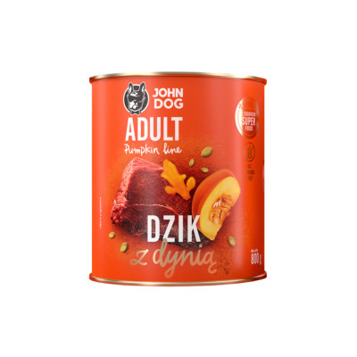 John Dog Nassfutter Für Hunde Pumpkin Line Wildschwein Mit Kürbis 800g