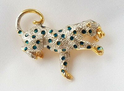 Schneeleopard(?) ~ Wildkatze ~ Brosche ~ gefleckte Katze