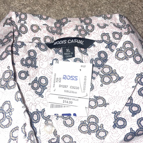 MODIS CASUAL Floral Like Button Up Shirt Womens Long Sleeve Size XL - Picture 2 of 6