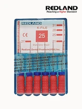 REDLAND Endodontic Root Canal K-file 21mm Size 25 (6 per pack)