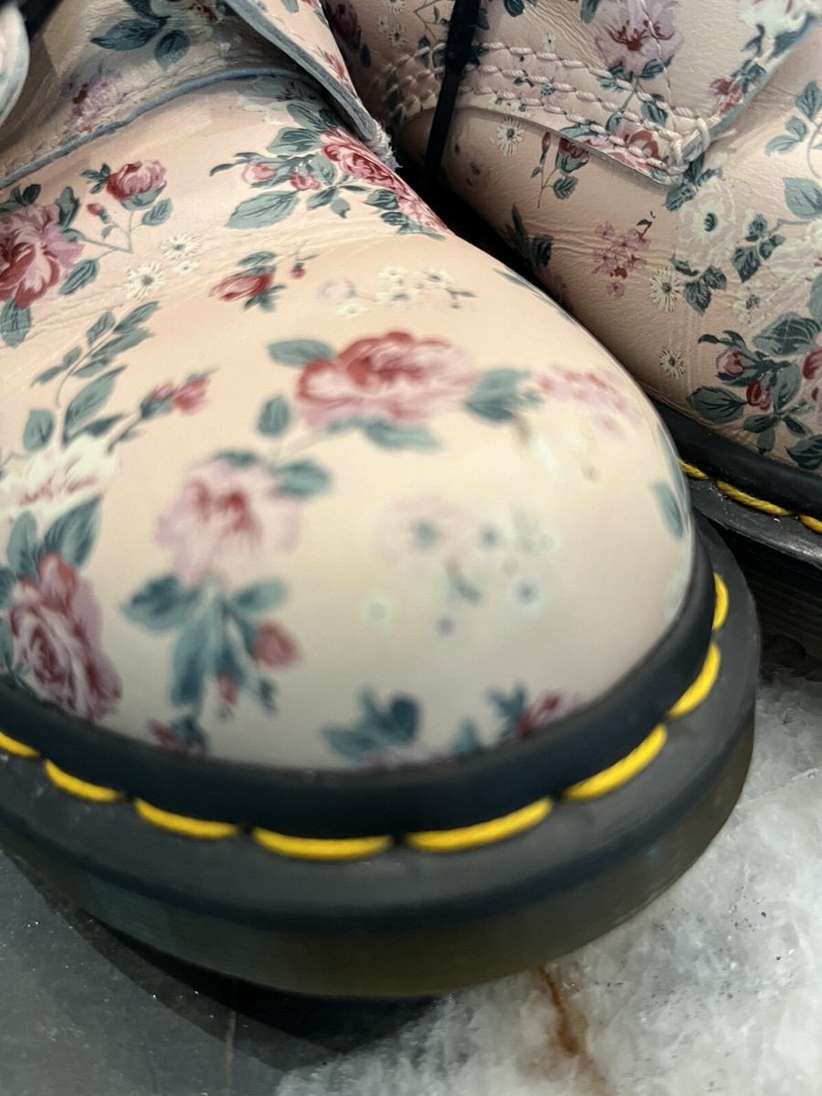 Dr. Martens 1460 Vintage Rose Cream Floral Leather 8 eye