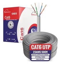 CAT6 500ft UTP Solid Ethernet Cable 23AWG RJ45 LAN Network Bulk Wire Gray