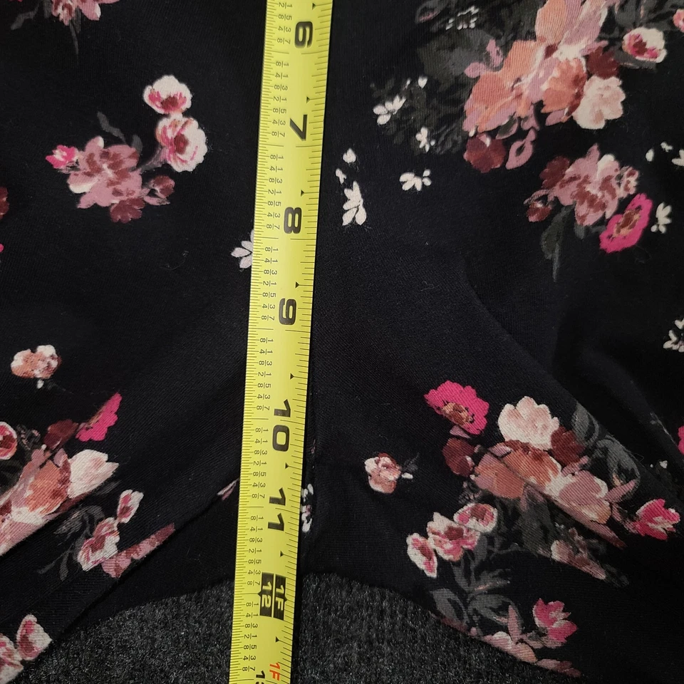 Leggings femininas Torrid estampa floral tamanho 2 (2X) preto rosa mistura de algodão stretch - Imagem 4 de 4