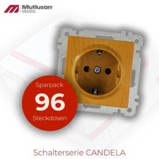 Economy set 96x Schuko socket flush-mounted Mutlusan Candela Oak