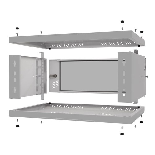 S-RC19-4U-350GG Rack Cabinet 19" 4U, 350mm, Glass Door, Grey - Picture 6 of 6