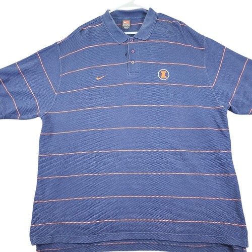 Vintage Nike Fighting Illini Shirt Mens XL Polo University of Illinois Swoosh