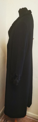 New- Marcona Black Angora Wool Long Dress Coat, Size UK 10, EU 37, US 6. - Picture 2 of 15