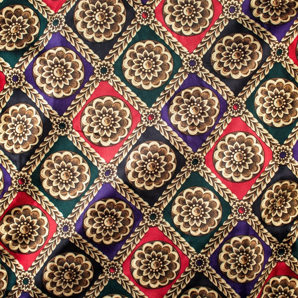 TALBOTS Dorado Rojo Negro Multicolor Mezcla de Seda Rectángulo Mantón Bufanda 58"L x 10.5"W Foto 3 de 4