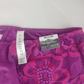Lane Bryant Cacique Sexy Mid Waist Cheeky Lingerie Panty 22/24 Purple W/ Lace