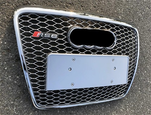 Parachoques delantero PLATEADO malla parrilla para Audi A6 C6 RS6 estilo 2005-2011 - Imagen 2 de 4