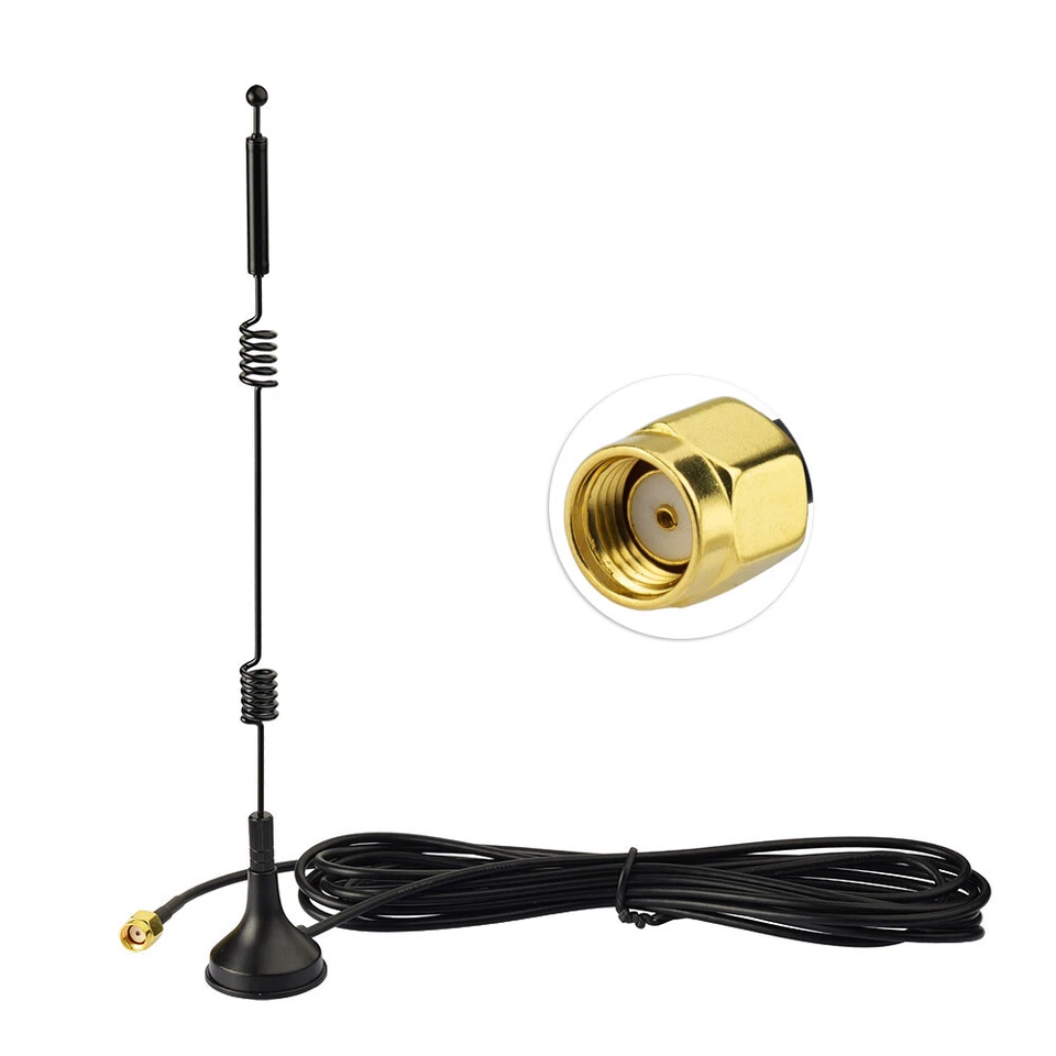2, Doble Banda WiFi 2.4GHz 5GHz 9dBi Base Magnética RP-SMA Antena Macho para Inalámbrica Foto 2 de 4