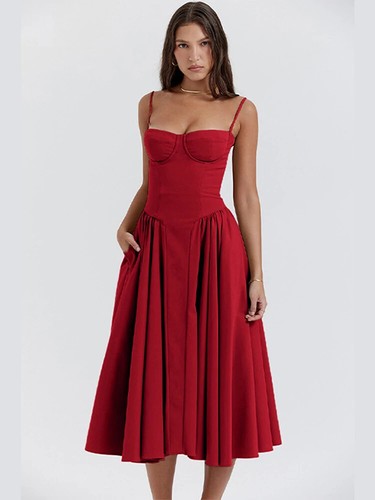 Elegant Corset Dress Sexy Strapless Pleated A-line Party Dresses for Women - Picture 11 of 35