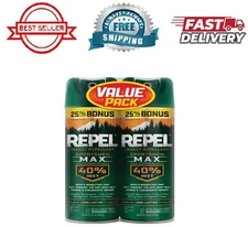 Repel Insect Repellent Sportsmen Max Formula 40% DEET Aerosol Value (2 Cans) New