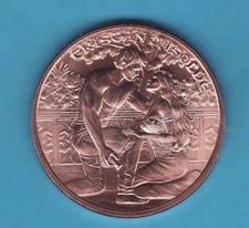 TRISTAN & ISOLDE    1 oz. Copper Round Coin  #5  in  MEDIEVAL LEGENDS SERIES