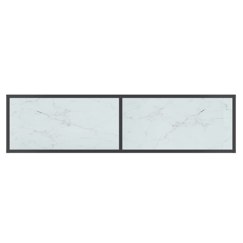 NNEVL Console Table White 140x35x75.5 cm Tempered Glass - Picture 5 of 9