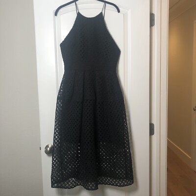 NICHOLAS Black Grid Lace Ball Dress | eBay