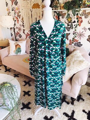 BODEN Green Pink White WRAP DRESS 12L | eBay