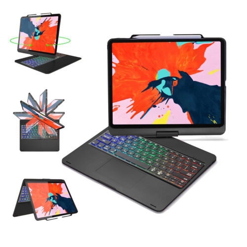 iPad Pro 12.9 "-4th Gen 360 Deg Rotation Bluetooth Keyboard Case con Touchpad - Imagen 2 de 12