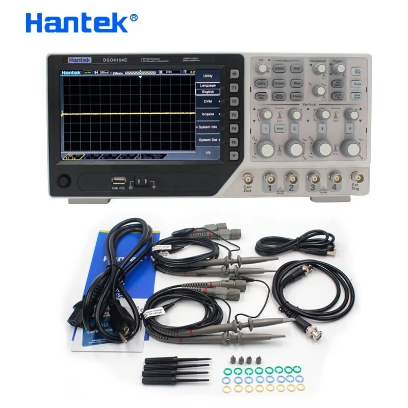 Hantek DSO4104C Digital Oscilloscope 4H 100Mhz Function Waveform Generator 1CH