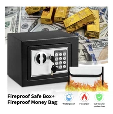 LOCKSWORTH AZ17604 - 0.2 Cubic Feet Electronic Digital Safe Box (Black)