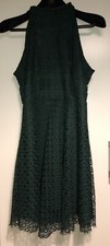 PrettyLittleThing Emerald Green Panel Tiered Bodycon Dress Size 10