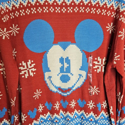 Disney Mens Holiday Christmas Sweater Mickey Mouse Size Large Nordic Ugly Party - Picture 4 of 8