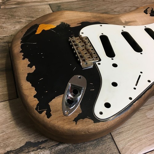 FRANCHIN guitar body John Mayer BLACK1 REPLICA Relic Aged S-type *MADE TO ORDER - Imagen 6 de 19