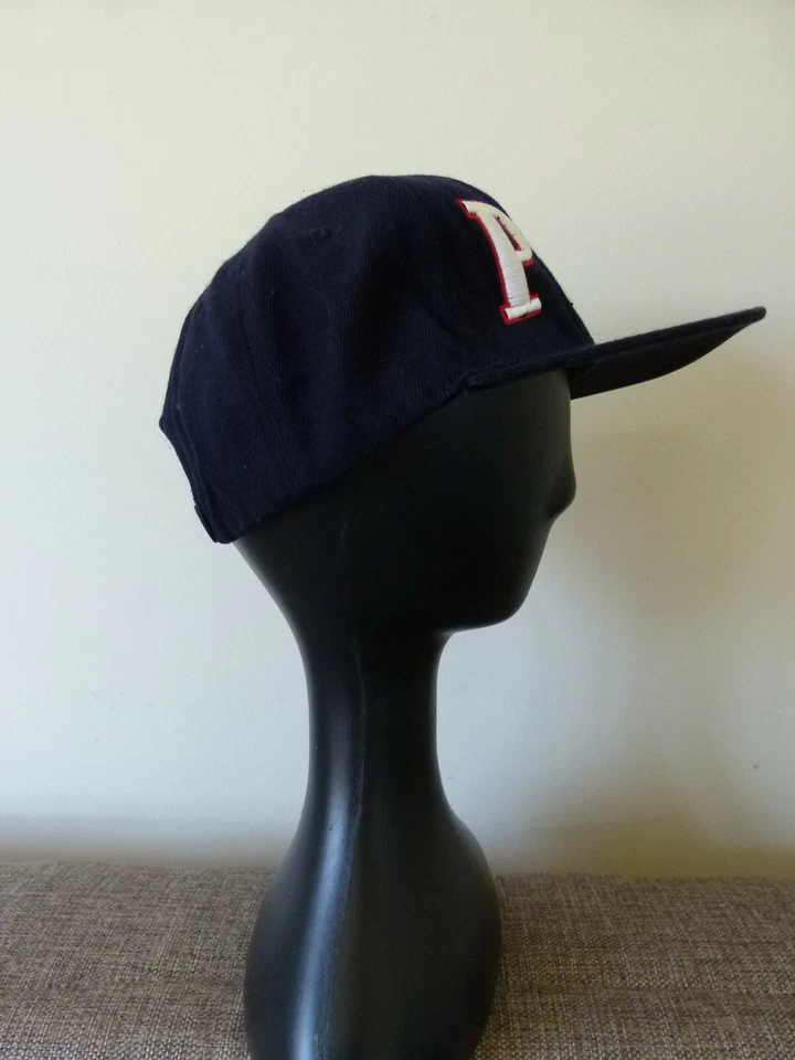 Tapas Unisex Azul Marino Blanco Estampado “Phil” Mezcla de Lana Snapback Talla Única Gorra de Béisbol Foto 4 de 4