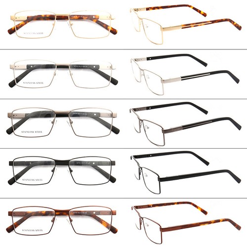 Moda Hombre Rectangular Acero Inoxidable Capaz RX Anteojos Marco Gafas 55-17-145 - Imagen 12 de 18