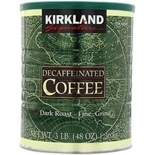 Kirkland Signature Dark Rost Fine Grind Decaf Arabica Coffee 48 Ounce