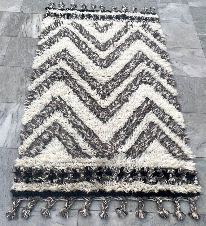 Vintage Scandinavian Rya Rug Swedish Cozy Area Rug 3x5 ft Free