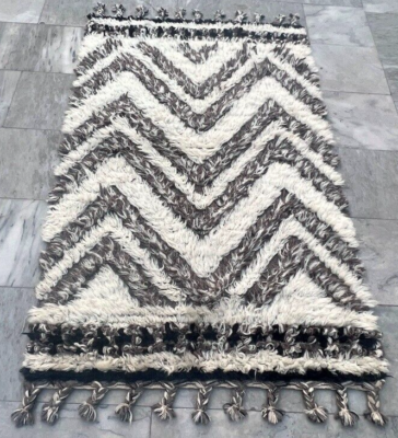 Vintage Scandinavian Rya Rug Swedish Cozy Area Rug 3x5 ft Free