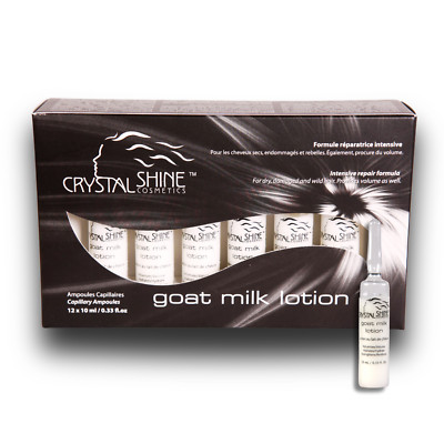 Crystal Shine - Goat Milk Hair Oil Ampules Repair For Dry, Damaged, Wild Hair