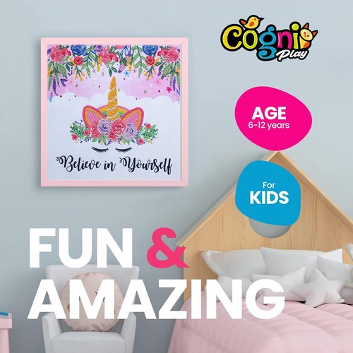 Diamond Art for Kids Unicorn Diamond Painting Set Gem Kit 12x12in for 6-12 years - Picture 12 of 14