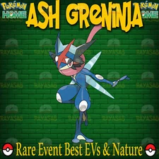 Ash Greninja RARE Event Best Stats Low and High Level Pokémon Home