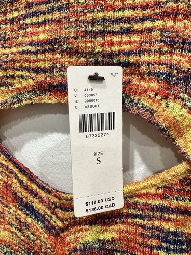 NWT Anthropologie Current Air Short sleeve rainbow knit Mini Dress size Small - Picture 9 of 11